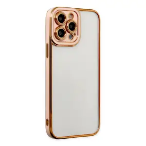 Apple İphone 13 Pro Kılıf Liva Lens Silikon - Rose