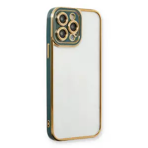 Apple İphone 13 Pro Kılıf Liva Lens Silikon - Yeşil