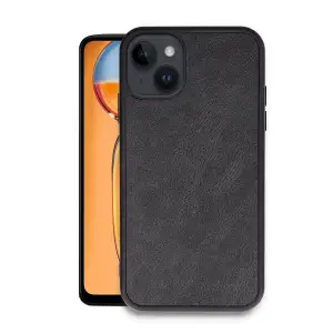 Apple İphone 14 Kılıf Aras Deri Kapak - Siyah