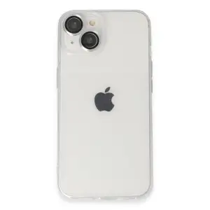 Apple İphone 14 Kılıf Luko Lens Silikon - Gümüş