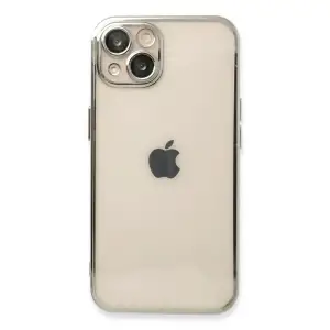 Apple İphone 14 Kılıf Razer Lensli Silikon - Gümüş