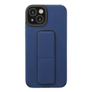 Apple İphone 14 Plus Kılıf Mega Standlı Silikon - Mavi