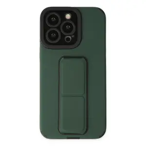 Apple İphone 14 Pro Kılıf Mega Standlı Silikon - Yeşil