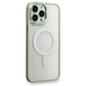 Apple İphone 14 Pro Max Kılıf Room Magneticsafe Silikon - Su Yeşili