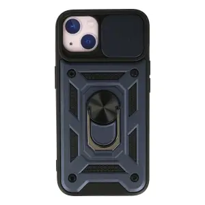 Apple İphone 15 Kılıf Pars Lens Yüzüklü Silikon - Lacivert