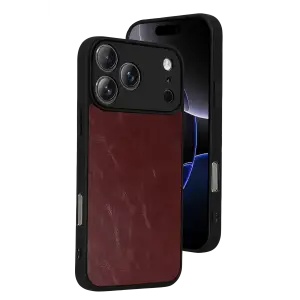 Apple İphone 17 Pro Aras Deri Kapak - Bordo