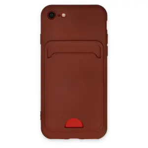 Apple İphone 7 Kılıf Kelvin Kartvizitli Silikon - Bordo
