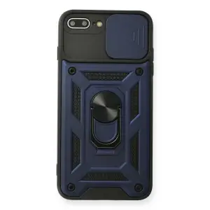 Apple İphone 7 Plus Kılıf Pars Lens Yüzüklü Silikon - Lacivert