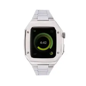 Apple Watch 44mm Metal Petek Kasalı Kordon - Gümüş