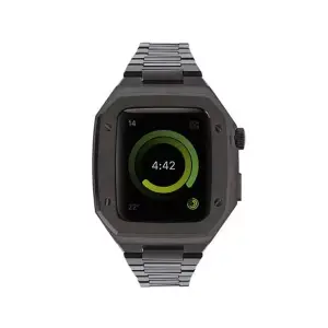 Apple Watch 44mm Metal Petek Kasalı Kordon - Siyah