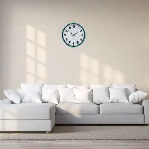 Elegance Turkuaz 36 Cm Duvar Saati