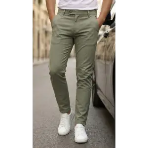 Erkek Slim Fit Dilli Kumaş Pantolon