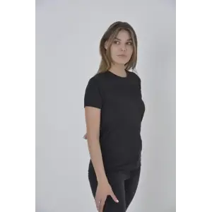 Gögüs Fileli Slim Fit T-shirt - Siyah
