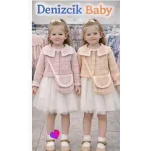 ieg™ 1-2-3 Yaş Bolero Ceketli Çantalı Elbise