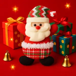 2026 Noel Yılbaşı Çam Ağacı Süsü Peluş Tekstil Örme Orta Boy 17 cm x 11 cm