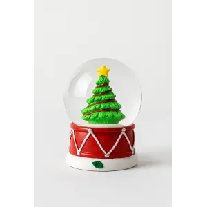 2026 Yılbaşı Noel Süslü Çam Ağacı Temalı Mini Boy Işıklı Kar Küresi 6.5 cm A