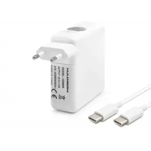 20.2V 4.3A 87W Laptop Adaptörü - Type-C - Apple Asus Dell Uyumlu - Beyaz HD8899