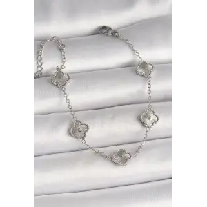 316L Çelik Gümüş Renk İşlemeli Baby Boy Yonca Model Kadın Bileklik TJ-BB6927