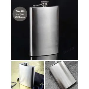 9 Oz Paslanmaz Çelik Cep Matarası 266 Ml içki Viski Konyak Alkol Matarası