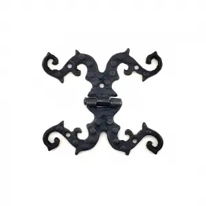 ieg™ Antika Tarz Dekoratif Pirinç Süslü Menteşe - 100x90 mm, Oksit