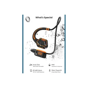 ieg™  AS9 Suya Dayanıklı Bluetooth Kulaklık - Siyah