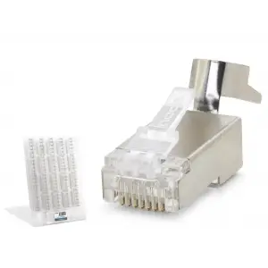 Cat7 Ez Rj45 Metal B Kalite Konnektör 100 Adet Plastik Kutu - Silver ND2425