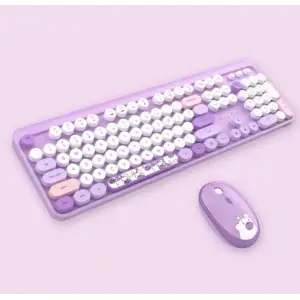 Hello Bear Mor Klavye Mouse Set