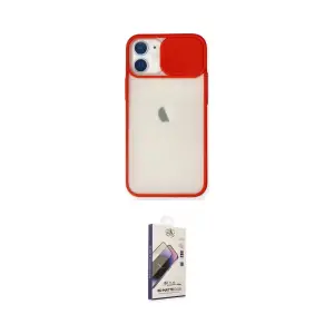 ieg™ iPhone 11 Kılıf Vadi Çizgi - Siyah Bilvis 3D Mat Cam Ekran Koruyucu