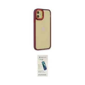 ieg™ iPhone 12 Kılıf Eksen Doku Prime - Şeffaf Pasifik Cam Ekran Koruyucu
