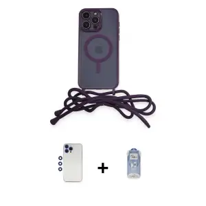 ieg™ iPhone 12 Pro Max Kılıf Eksen Özel Seri - Siyah Joko Magic 5D Cam + Shine Kamera Lens - LT