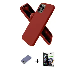 ieg™ iPhone 12 Pro Max Kılıf Kozmos Yansıma Özel Seri - Şeffaf Temperli Cam Ekran Koruyucu + Metal Kamera Lens Koruma Cam - GD