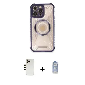 ieg™ iPhone 12 Pro Max Kılıf Kutup Modern - Siyah Joko Magic 5D Cam + Shine Kamera Lens - GD