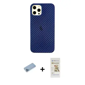 ieg™ iPhone 12 Pro Max Kılıf Nova Çizgi - Siyah Mat Seramik Nano Ekran Koruyucu + Shine Kamera Lens Koruma Cam - MI
