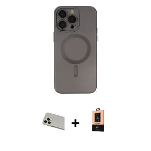 ieg™ iPhone 13 Pro Max Kılıf Akış Minimal Özel Seri - Şeffaf Maxco Cam Ekran Koruyucu + Rainbow Kamera Lens Koruma Cam - REGD