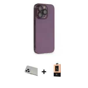 ieg™ iPhone 13 Pro Max Kılıf Siluet Minimal Özel Seri - Şeffaf Maxco Cam Ekran Koruyucu + Rainbow Kamera Lens Koruma Cam - MR
