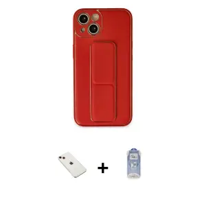 ieg™ iPhone 14 Kılıf Akış Doku - Siyah Joko Magic 5D Cam + Diamond Kamera Lens - KI