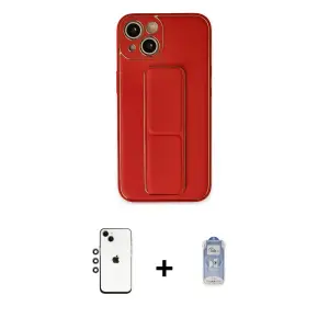 ieg™ iPhone 14 Kılıf Akış Doku - Siyah Joko Magic 5D Cam + Shine Kamera Lens - GI