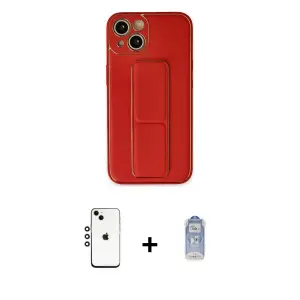 ieg™ iPhone 14 Kılıf Akış Doku - Siyah Joko Magic 5D Cam + Shine Kamera Lens - GS