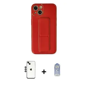 ieg™ iPhone 14 Kılıf Akış Doku - Siyah Joko Magic 5D Cam + Shine Kamera Lens - SH