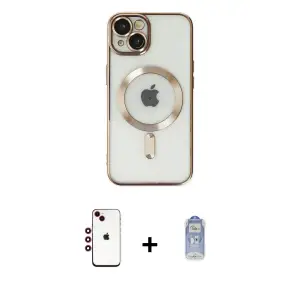 ieg™ iPhone 14 Kılıf Nova Işık Özel Seri - Siyah Joko Magic 5D Cam + Shine Kamera Lens - KI