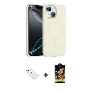 ieg™ iPhone 14 Kılıf Yankı Form Serisi - Siyah Buffer Cam Ekran Koruyucu + Diamond Kamera Lens - PE