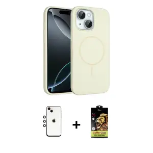 ieg™ iPhone 14 Kılıf Yankı Form Serisi - Siyah Buffer Cam Ekran Koruyucu + Shine Kamera Lens - GI