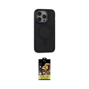 ieg™ iPhone 14 Pro Kılıf Ahenk Form Serisi - Siyah Buffer Cam Ekran Koruyucu