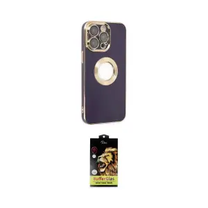 ieg™ iPhone 14 Pro Kılıf İz Form Serisi - Siyah Buffer Cam Ekran Koruyucu