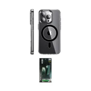 ieg™ iPhone 14 Pro Kılıf Nova Doku - Siyah 360 Mat Full Body Arka Koruyucu