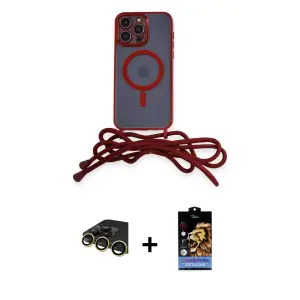 ieg™ iPhone 14 Pro Max Kılıf Eksen Özel Seri - Siyah Buffer Hayalet Cam Ekran Koruyucu + Raze Metal Kamera Lens - GD