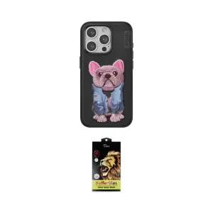 ieg™ iPhone 14 Pro Max Kılıf İz Minimal Koleksiyonu - Siyah Buffer Cam Ekran Koruyucu