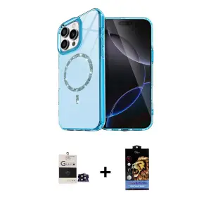ieg™ iPhone 14 Pro Max Kılıf Kıvılcım Form Prime - Siyah Buffer Hayalet Cam Ekran Koruyucu + Bilvis Titan Kamera Lens - SH