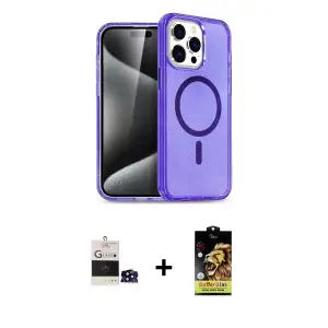ieg™ iPhone 14 Pro Max Kılıf Nova Asil Prime - Siyah Buffer Cam Ekran Koruyucu + Bilvis Titan Kamera Lens - SH