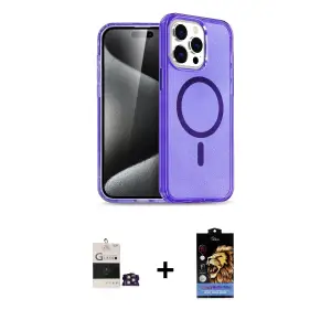 ieg™ iPhone 14 Pro Max Kılıf Nova Asil Prime - Siyah Buffer Hayalet Cam Ekran Koruyucu + Bilvis Titan Kamera Lens - GD